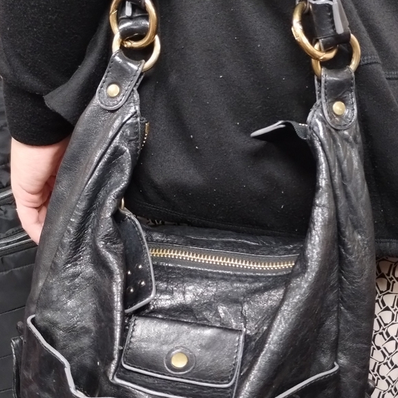 CHLOE Black Leather Braided Strap Heloise Hobo Bag Purse - Picture 9 of 13